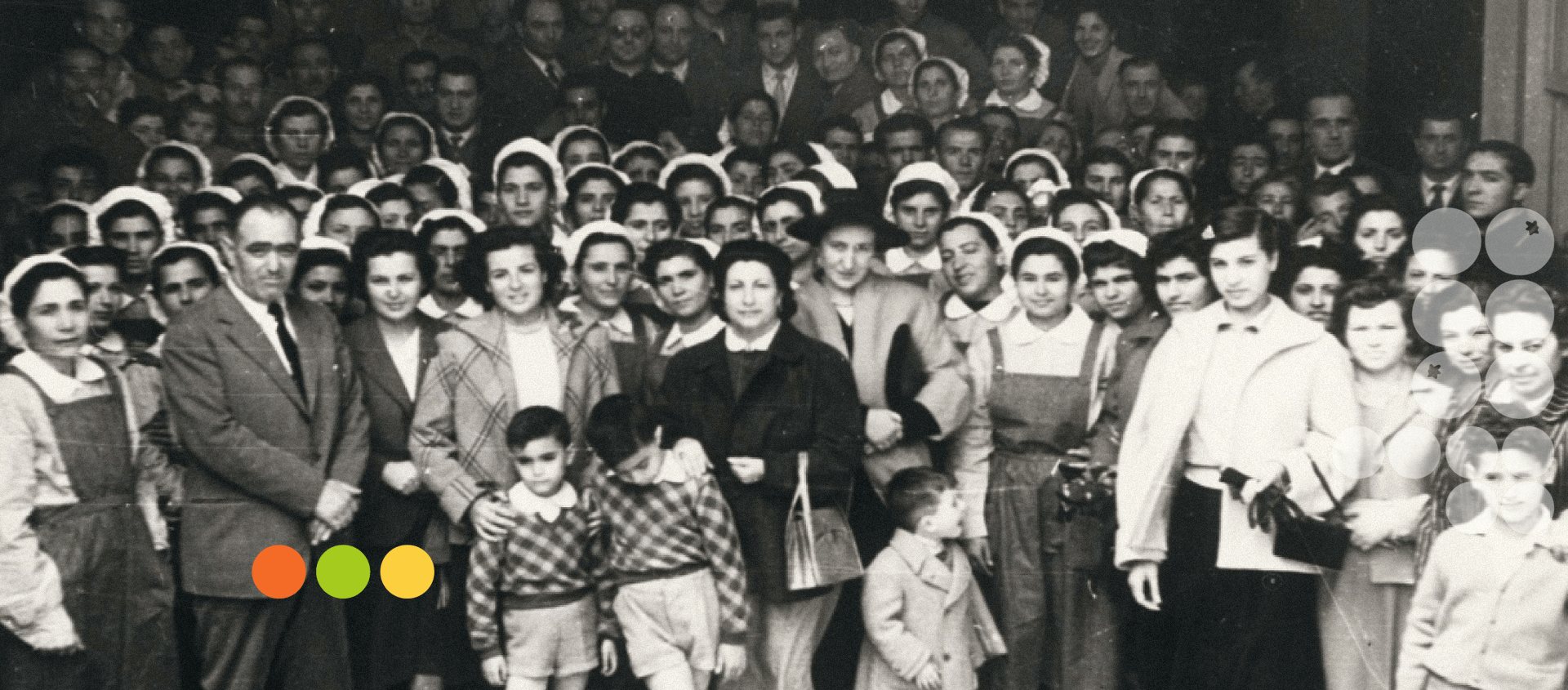 Historic photo of the CIS Sicily family and workers